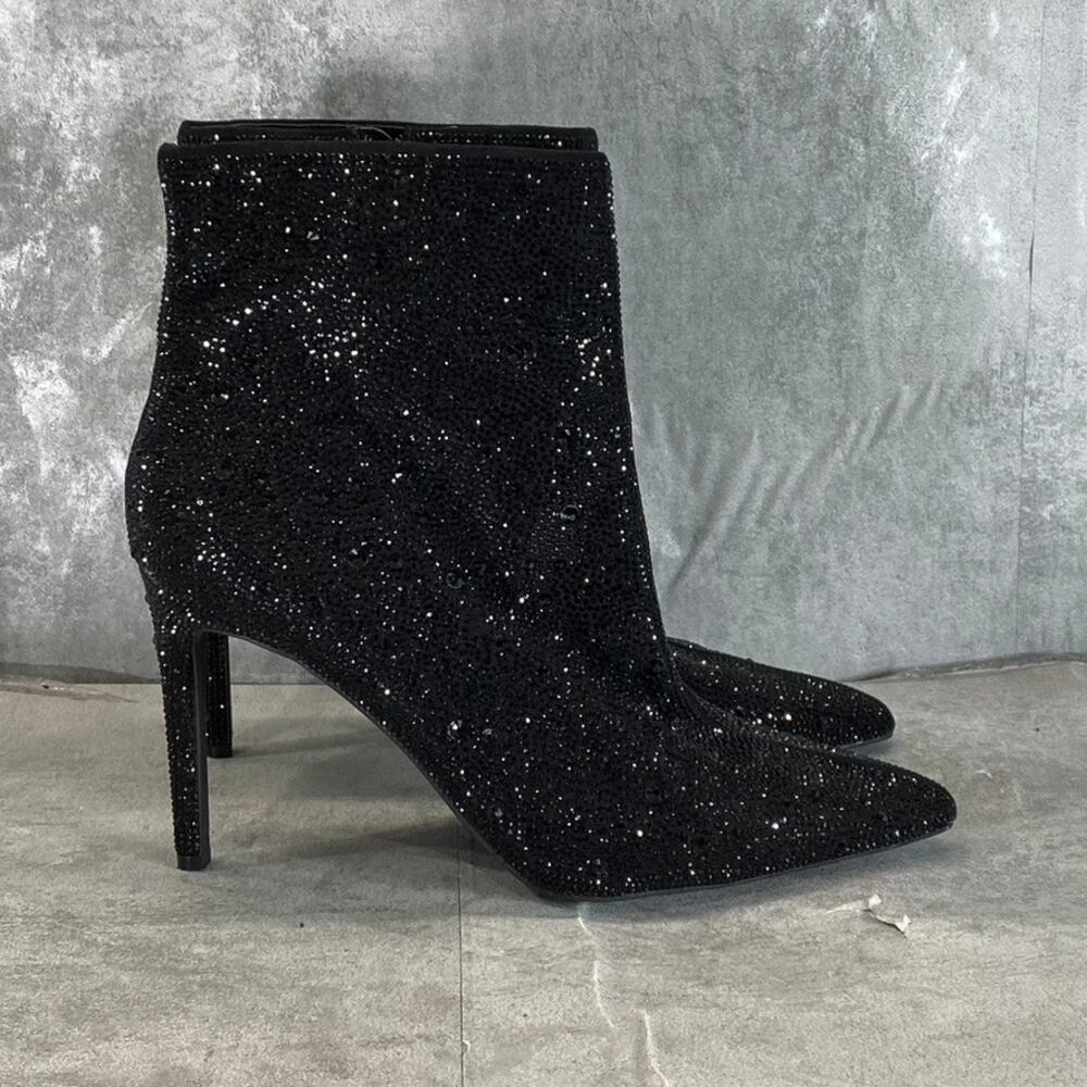 INC International Concepts Black Sparkle Pointed Toe Ankle Booties
